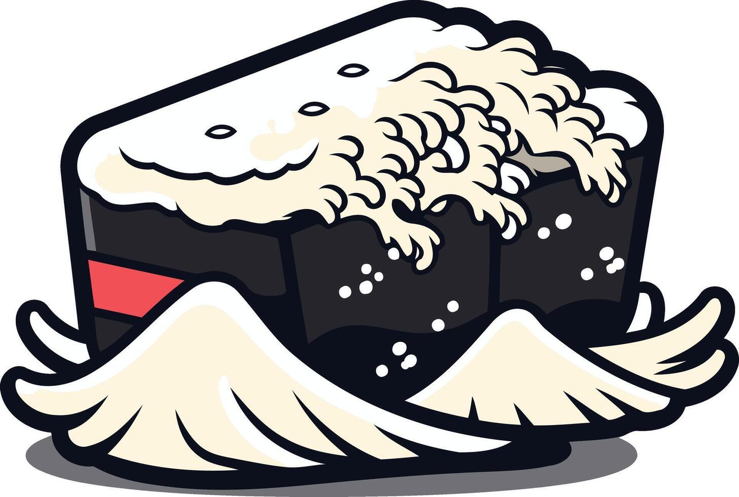 Sushi Roll with Wasabi and Ginger vector