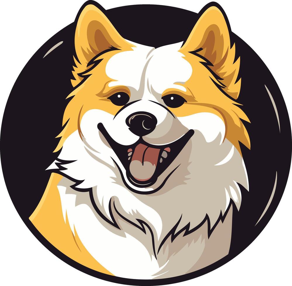 Smiling Dog with a Black Background vector