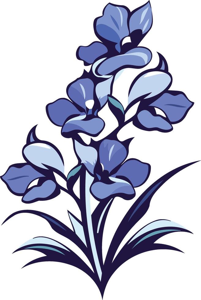 Blue Flower Bouquet Illustration vector