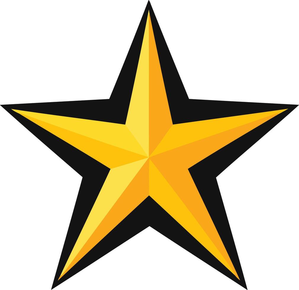 Golden Star with Black Outline vector