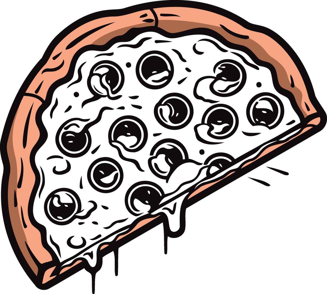 A Slice of Delicious Pizza with Melted Cheese vector