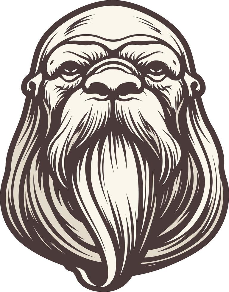 Vintage Illustration of a Bearded Man vector