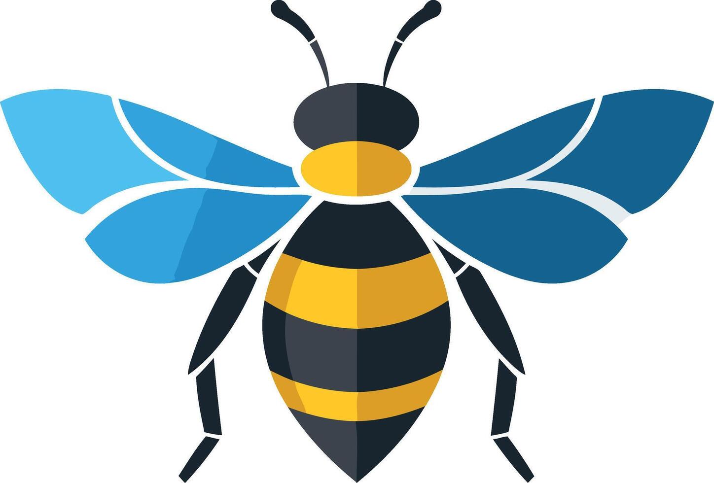 Abstract Bee with Yellow and Blue Colors vector