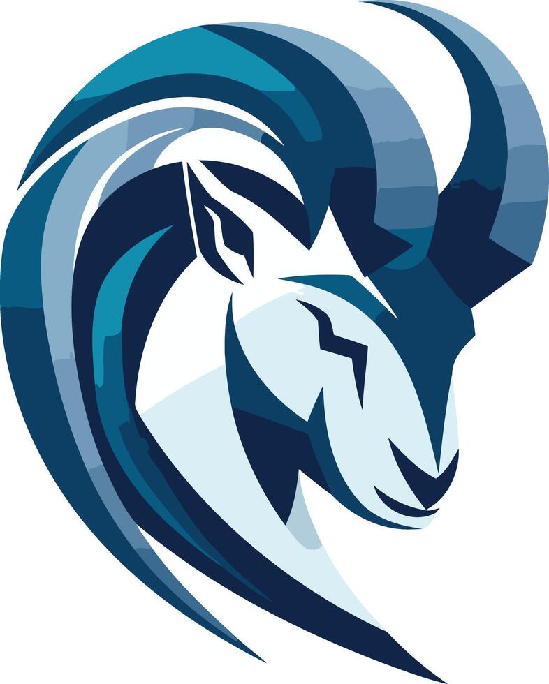 Abstract Blue Mountain Goat vector