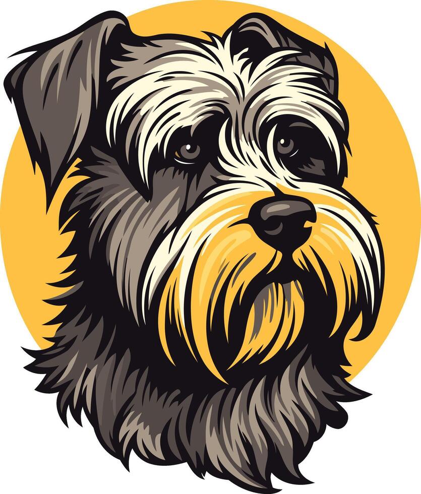 Portrait of a Miniature Schnauzer vector