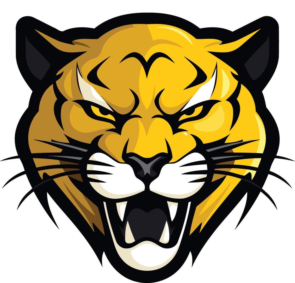 Angry Yellow Cougar Mascot vector