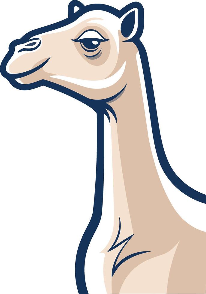 Camel Portrait in Cartoon Style vector