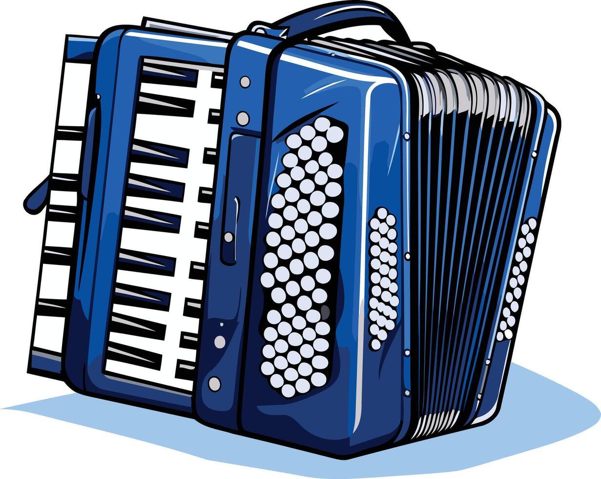 Blue Accordion Illustration vector
