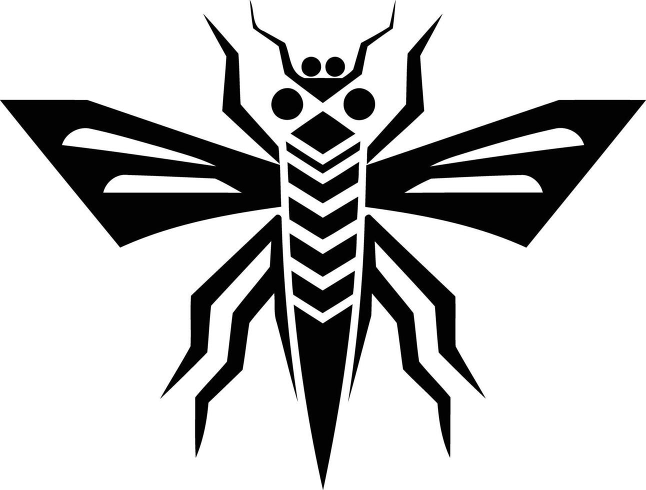 Abstract black and white insect logo design vector