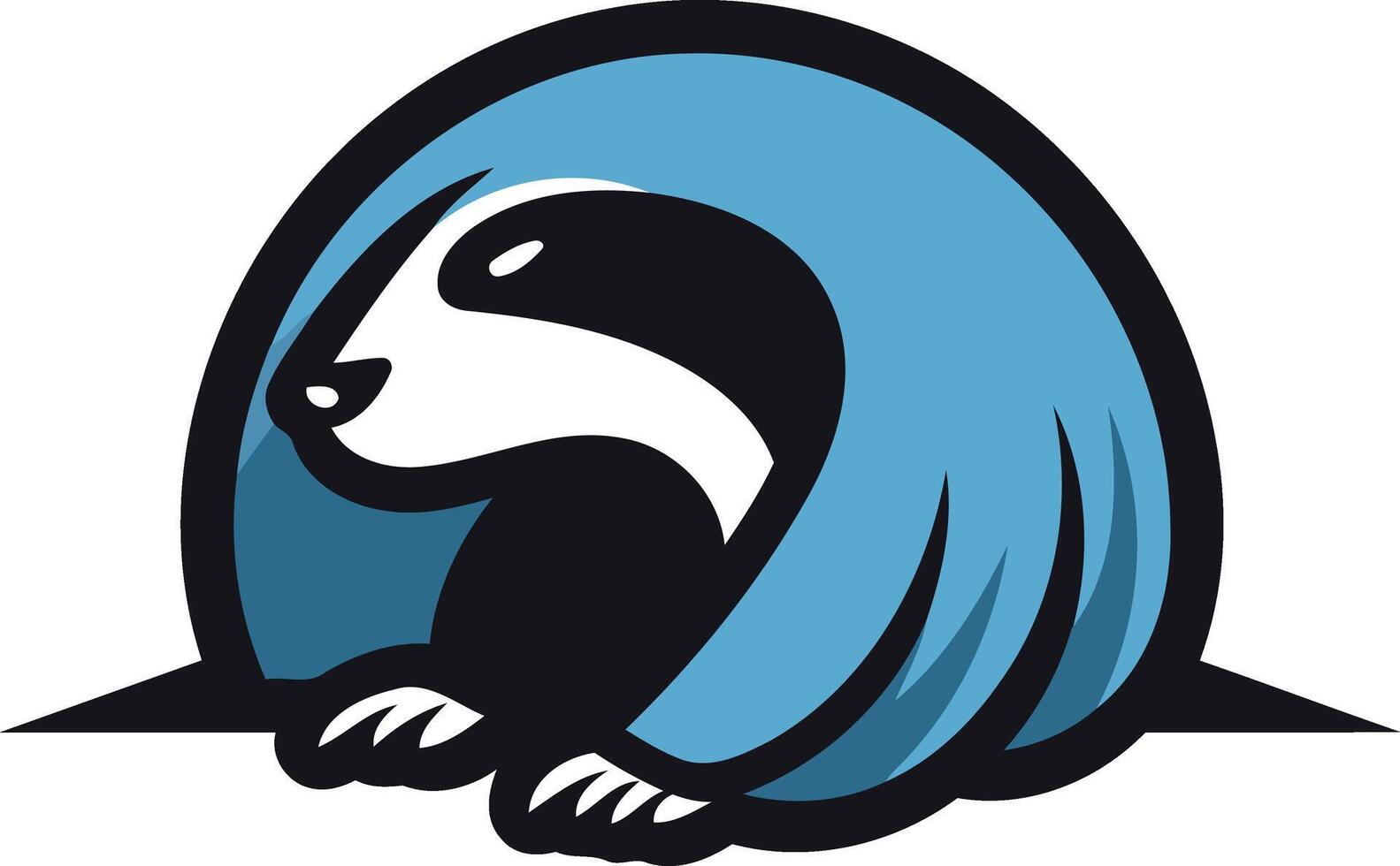 Badger Logo Design with Blue Background vector