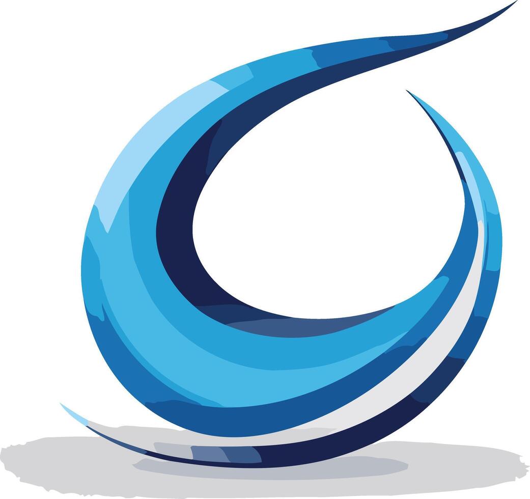 Abstract Blue Swirl Logo Design vector