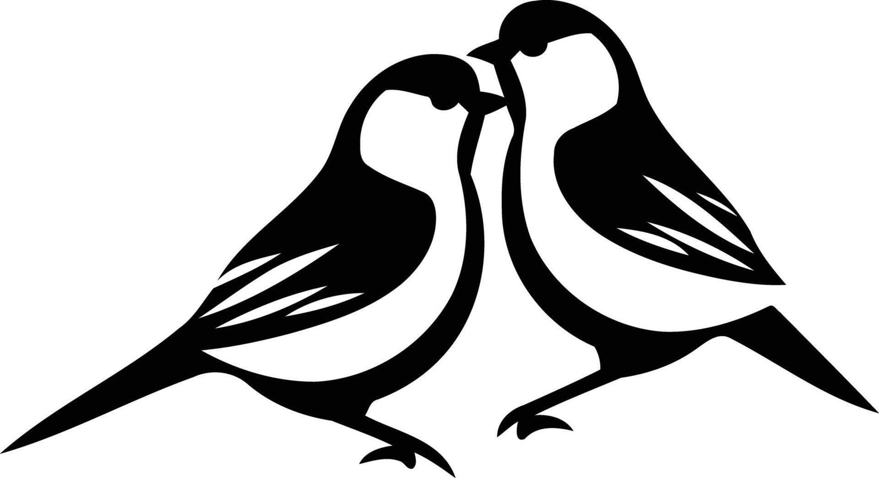 Two Birds Sharing a Moment vector