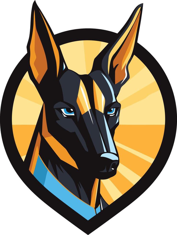 Doberman Pinscher Portrait vector