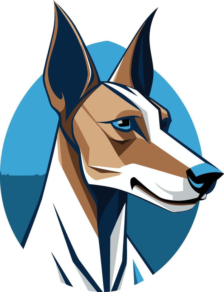 Dog Portrait with Blue Background vector