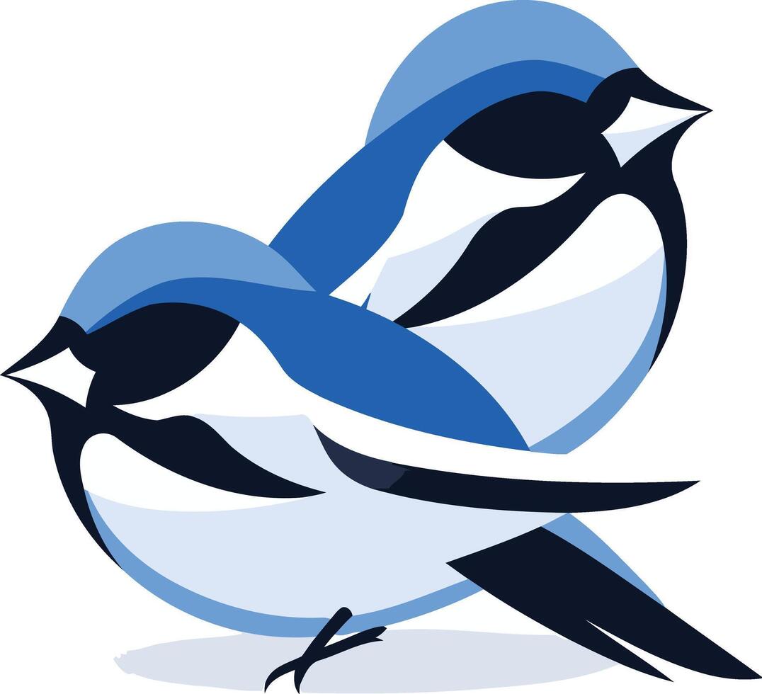 Two Blue Birds in Flight vector