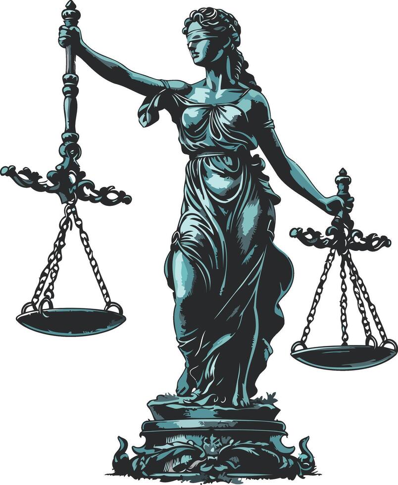 Lady Justice Holding Scales of Justice vector
