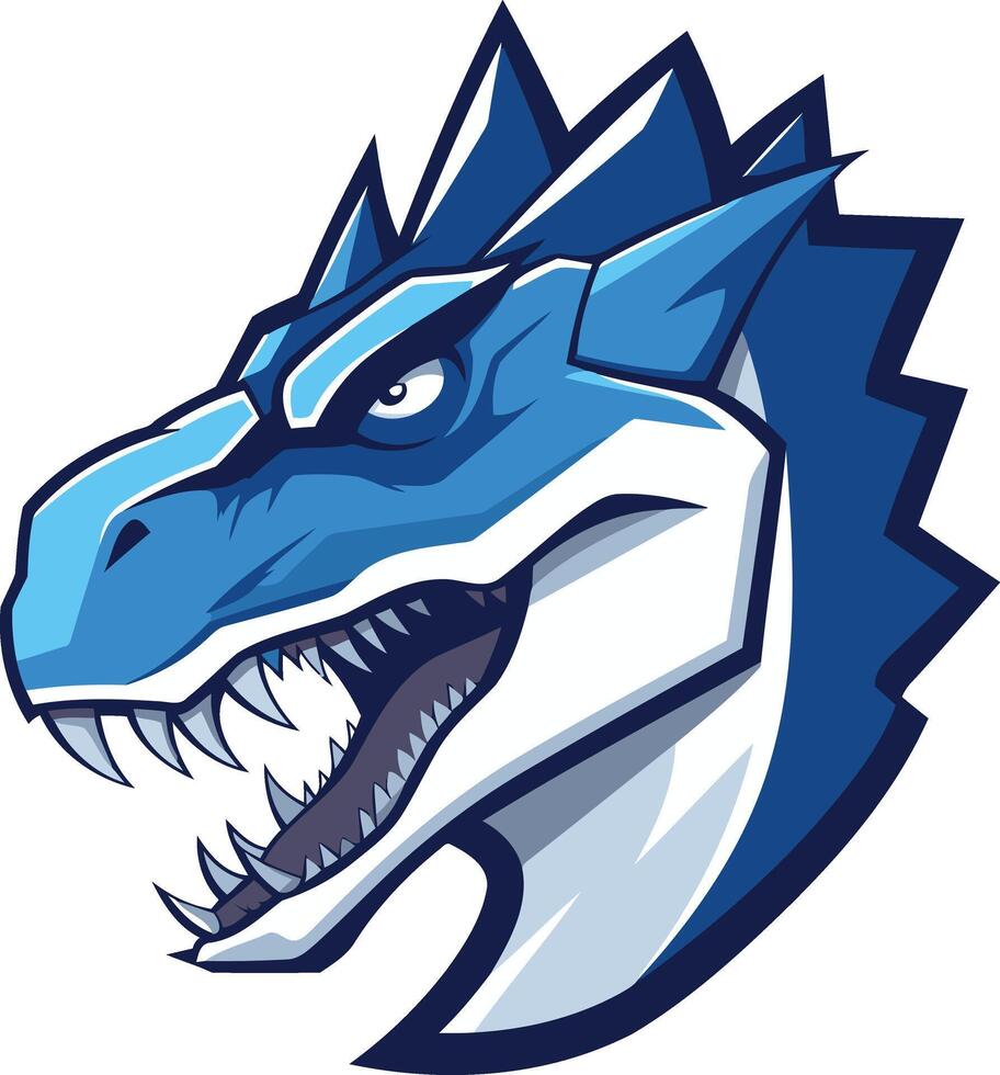 Blue Dinosaur Mascot Design vector