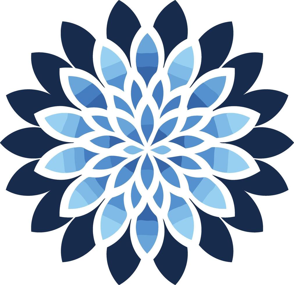 Abstract Blue and White Flower Mandala vector