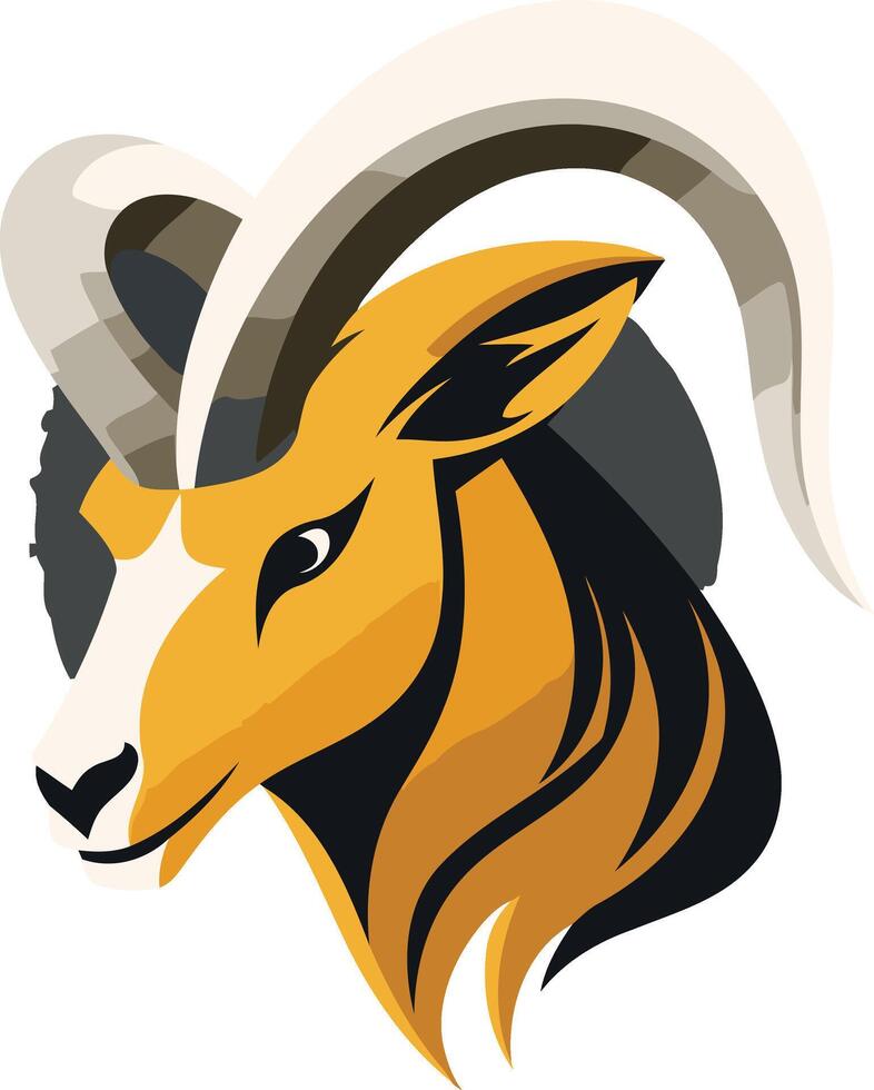 A Stylized Illustration of a Mountain Goat vector
