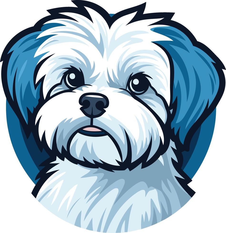 Portrait of a Shih Tzu Dog vector