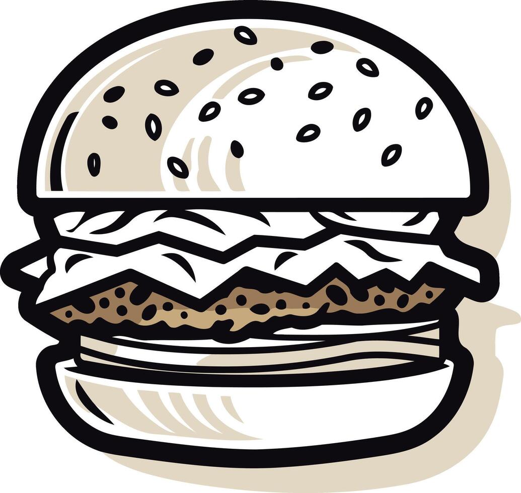 Delicious Sesame Seeded Burger vector
