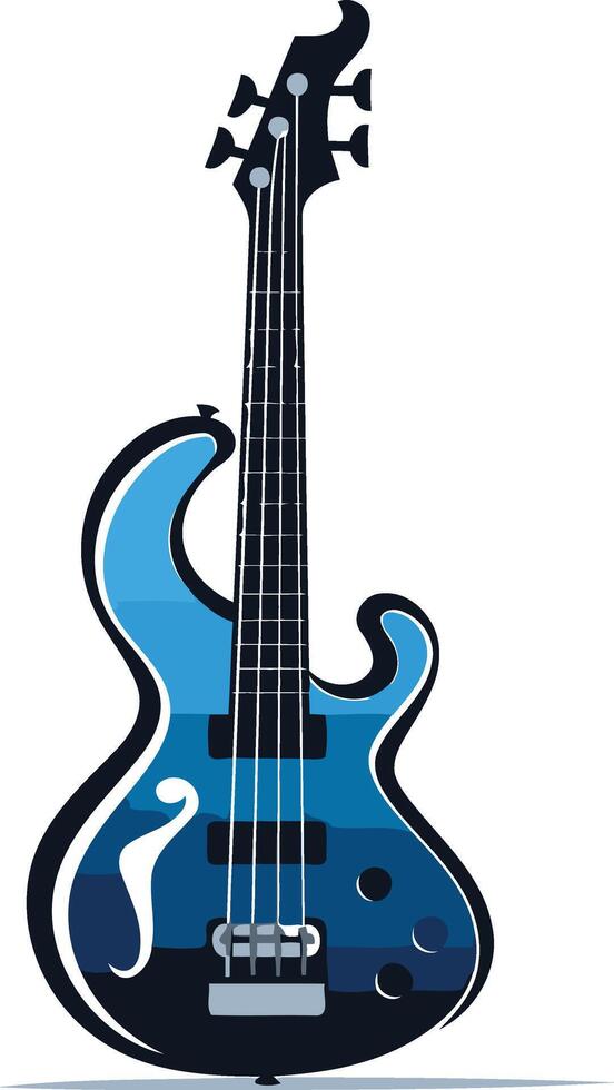 Blue Electric Bass Guitar vector