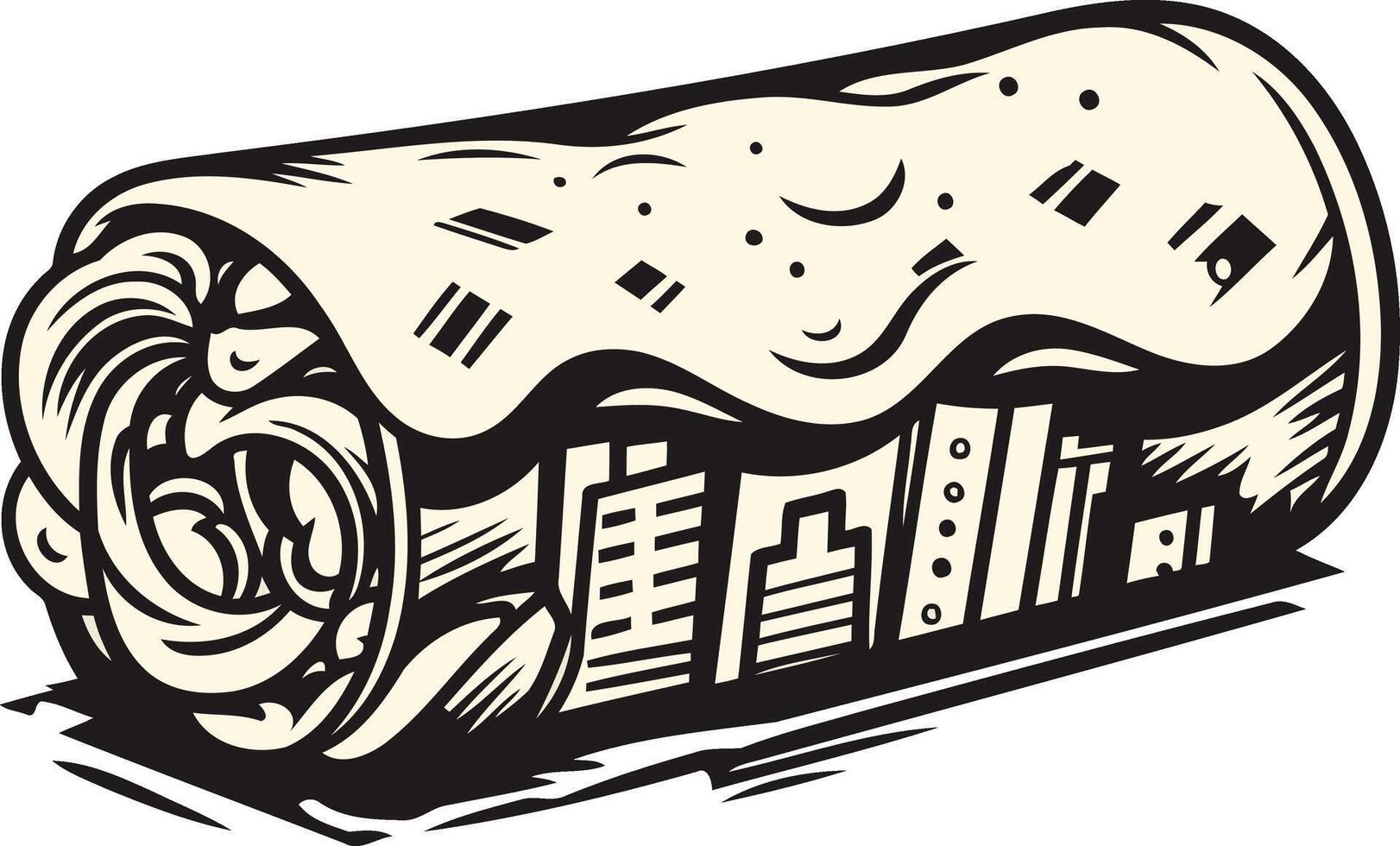 Burrito with a City Inside vector