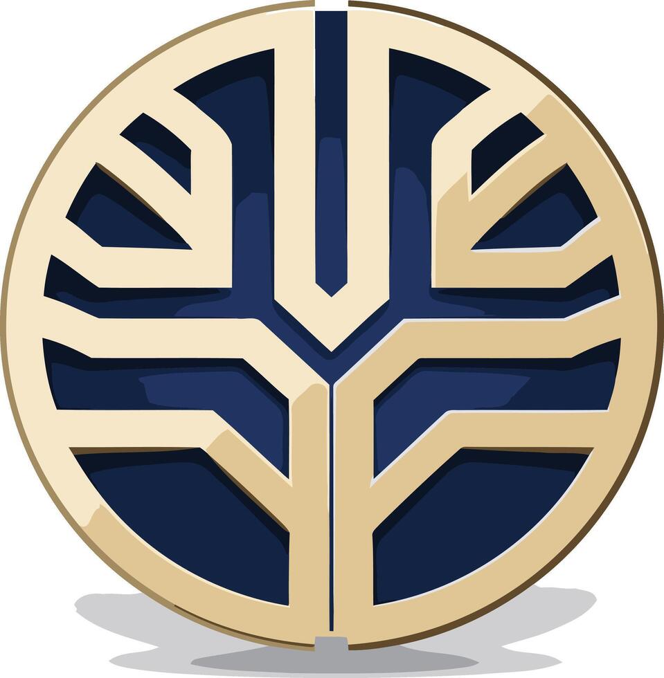 Abstract Circular Design with a Gold and Blue Color Scheme vector