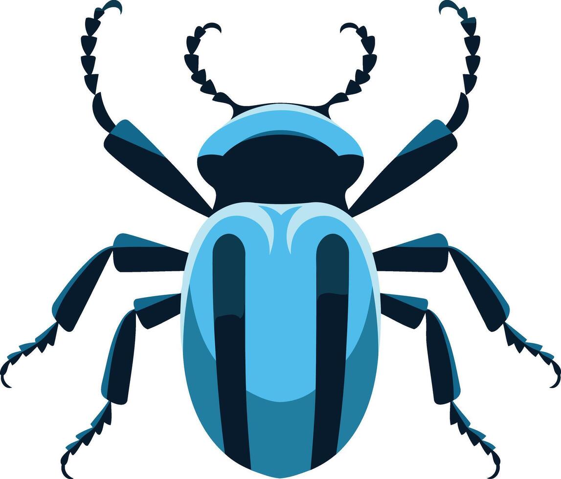 Blue Beetle Illustration with Detailed Design vector