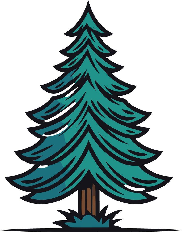 Tall Evergreen Tree vector