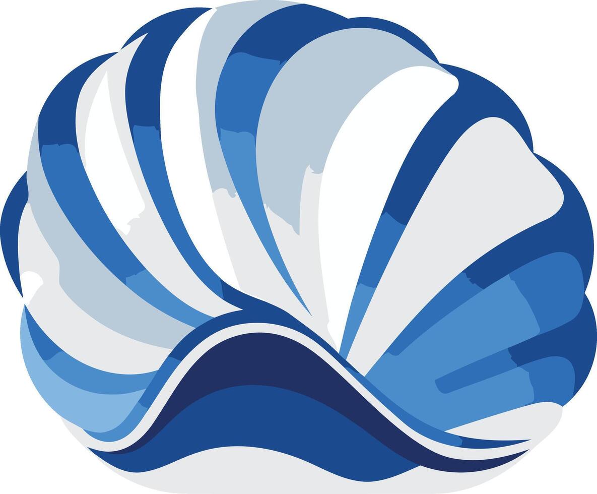 Abstract Blue and White Shell Illustration vector