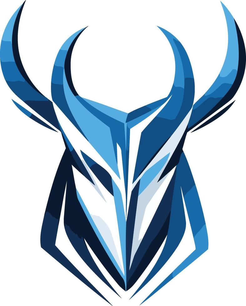 Abstract Blue Warrior Mask Logo vector