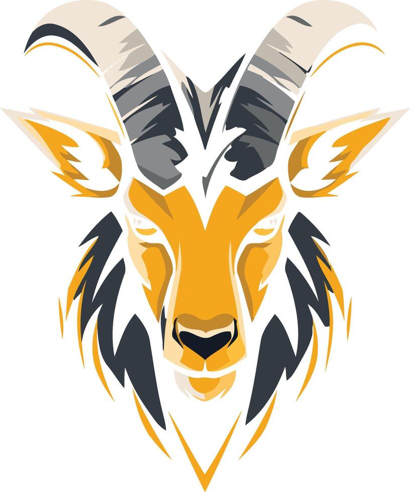 Stylized Mountain Goat Portrait vector