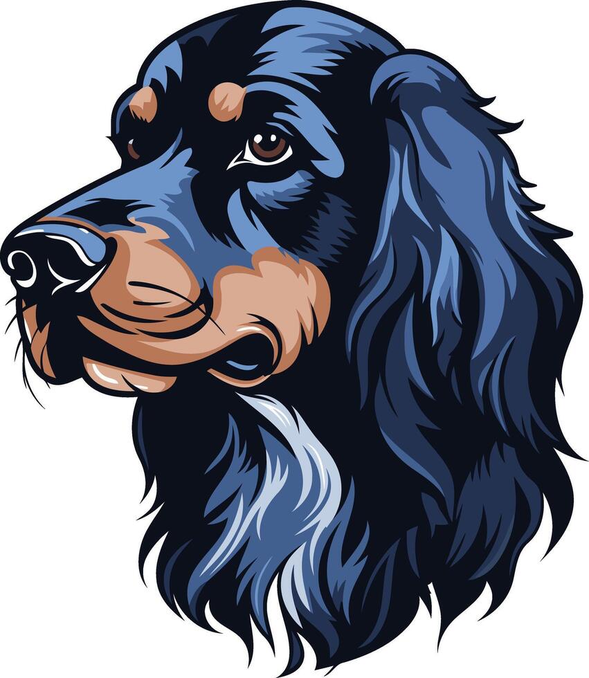 Portrait of a Gordon Setter Dog vector