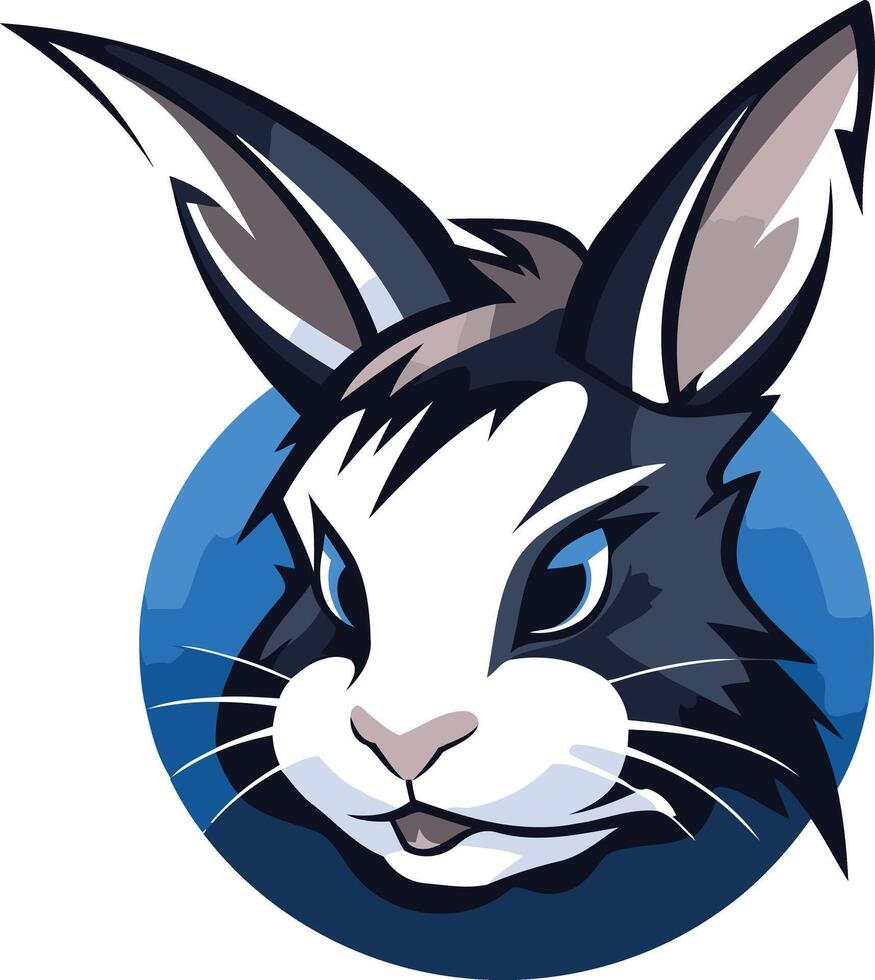 Black and White Bunny Mascot vector