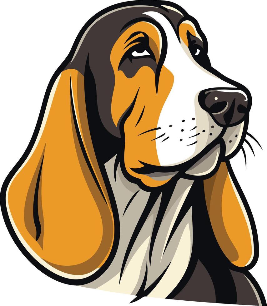 Portrait of a Basset Hound vector