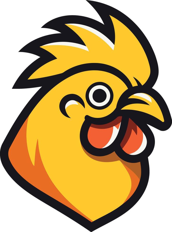 Cartoon Rooster Head Mascot Logo Design vector