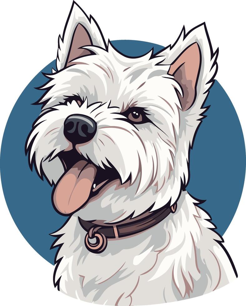 Playful White Terrier Portrait vector