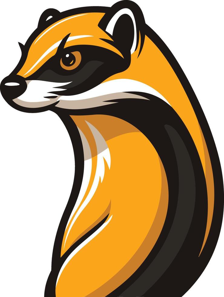 Fierce Yellow and Black Ferret Mascot vector