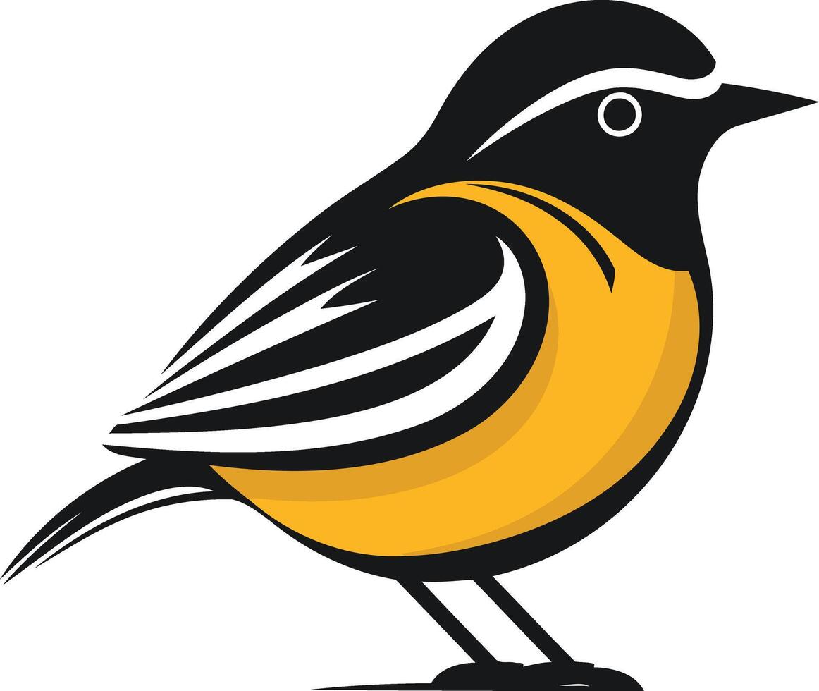 Stylized Illustration of a Yellow Bird vector