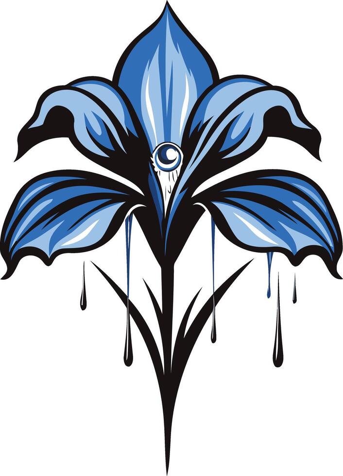Blue Flower With an Eye in the Center vector