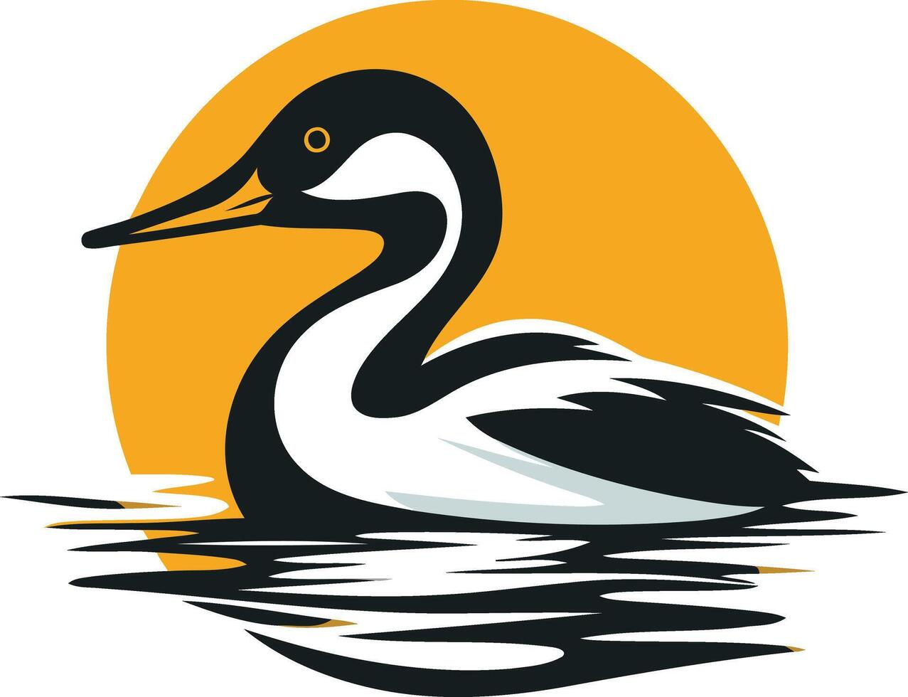 Grebe in the Sunset vector