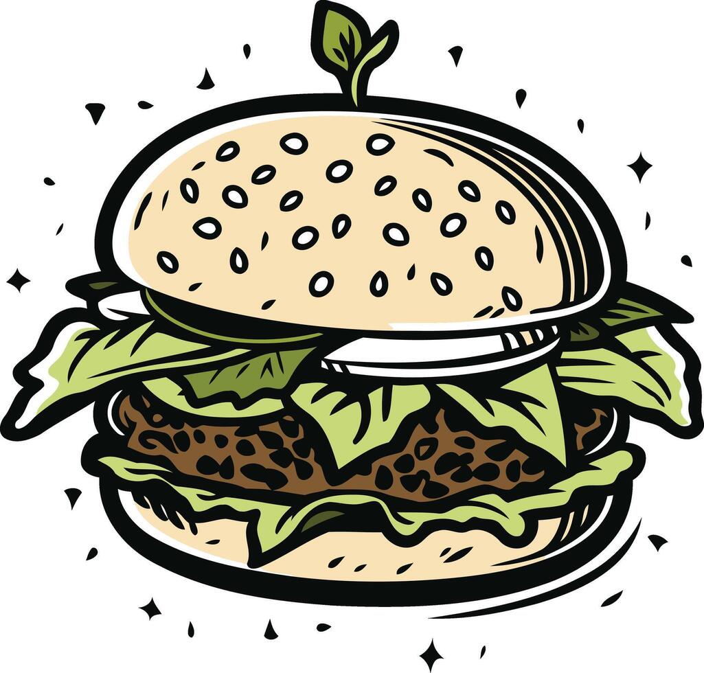 Green Sprout Burger vector