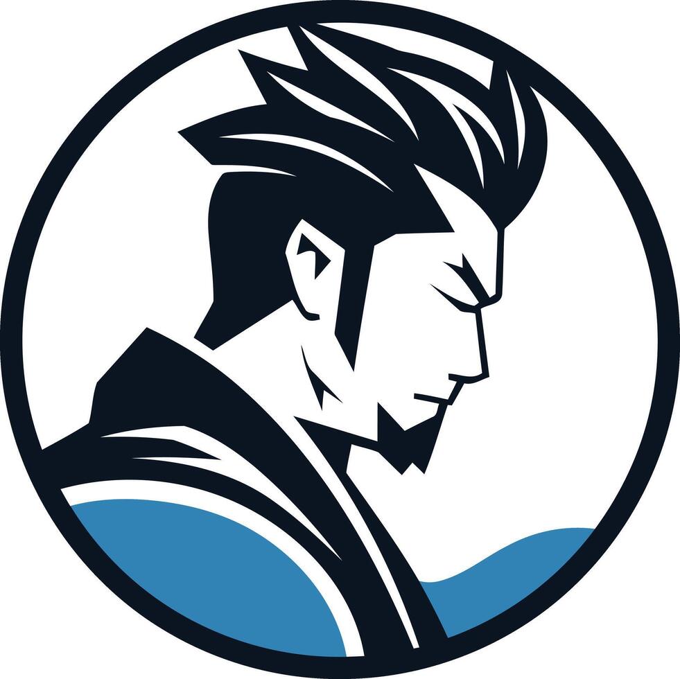 samurai guerrero perfil logo vector