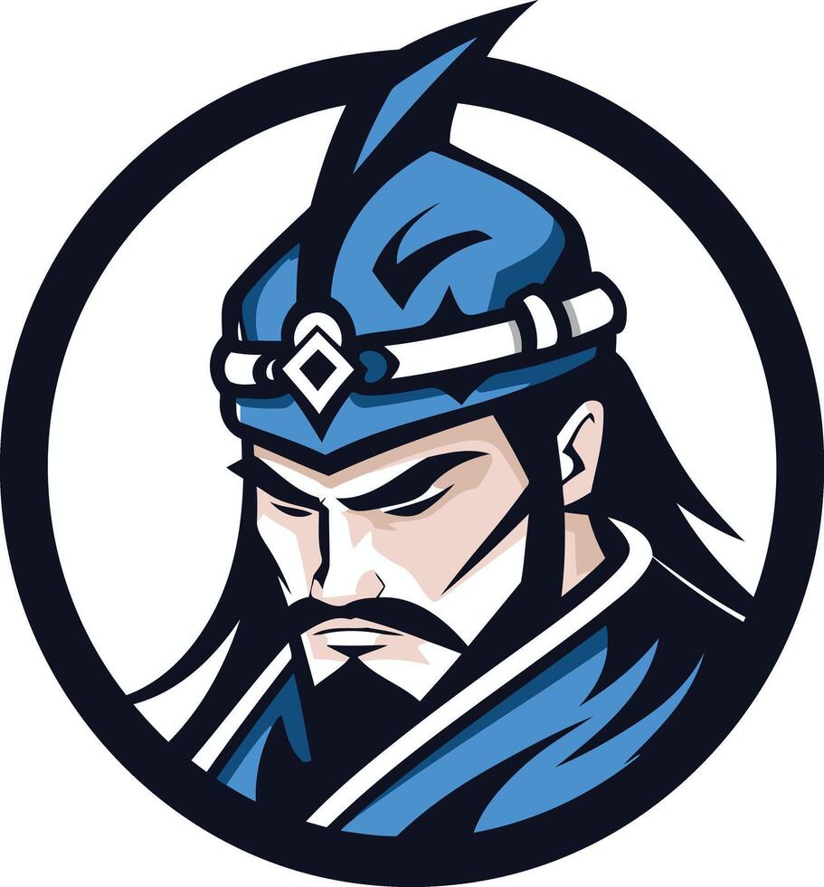 Illustrative Portrait of a Serious Asian Man vector