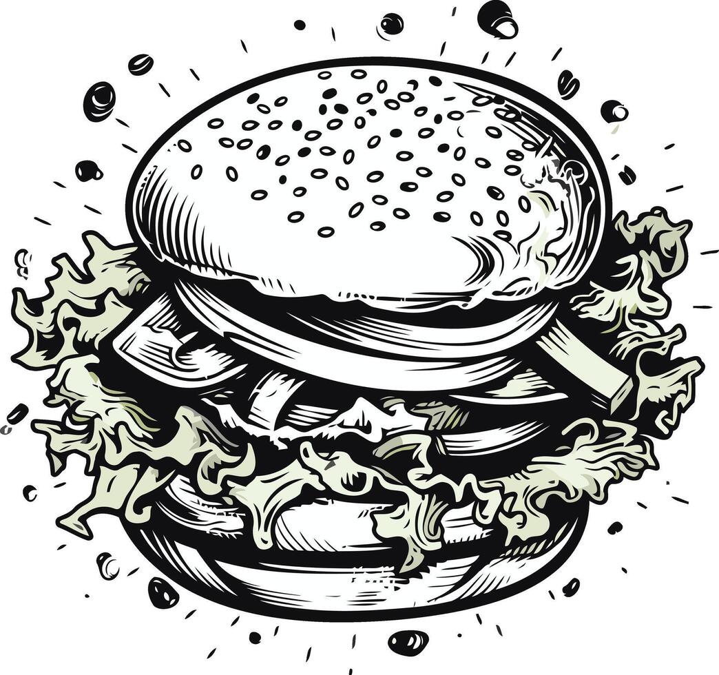 Delicious Burger Illustration vector
