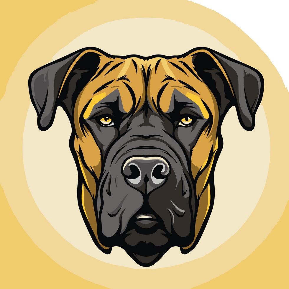 Close up Portrait of a Powerful Dog vector