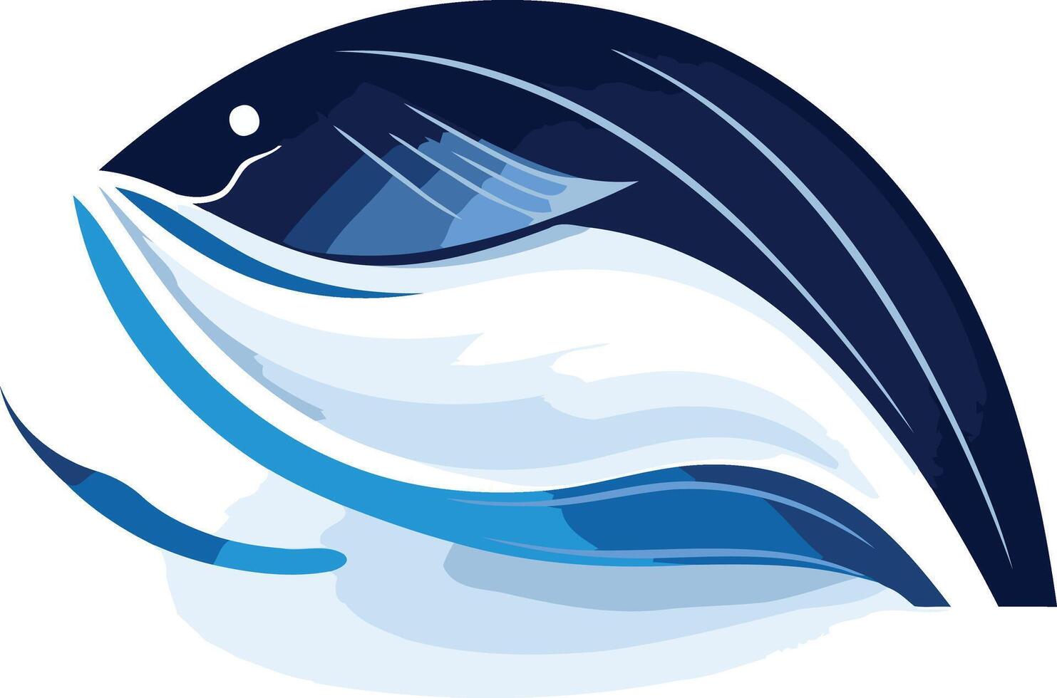 Abstract Whale in Blue Tones vector