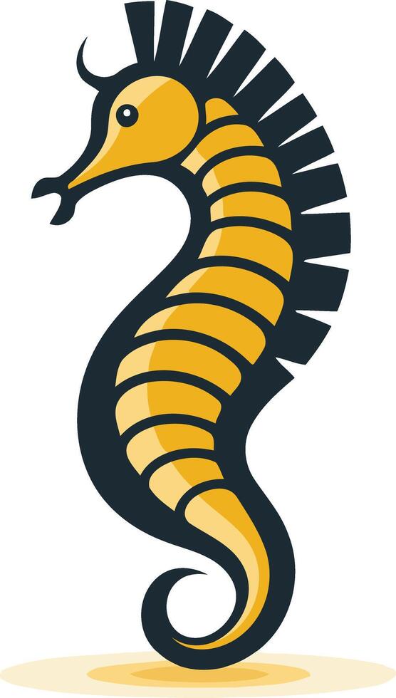 Seahorse with Black Outline Illustration vector