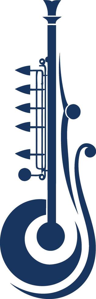 Stylized Illustration of a Sitar vector